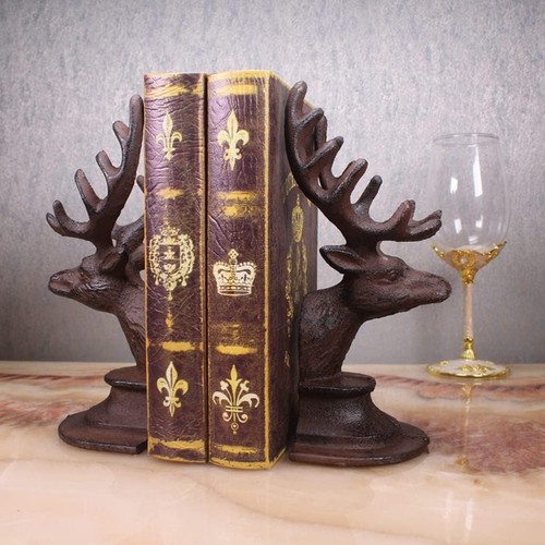 Cast iron book ends stag - stag, deer