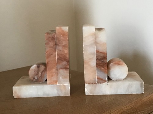 Vintage marble bookends art - vintage,