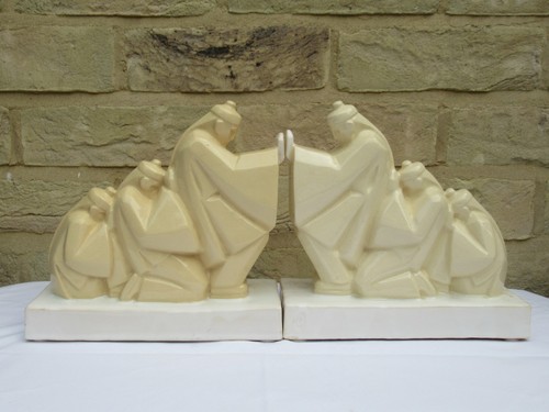 Pair french art deco - pair, ceramic