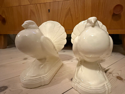Pair white art deco - white,