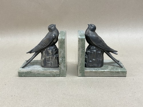 Pair art deco spelter - pair,