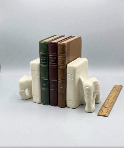 White ceramic elephant - white,