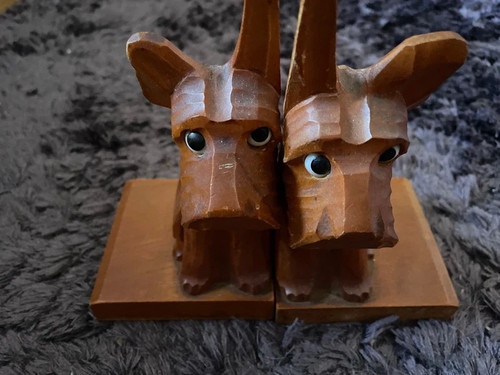 Vintage carved wooden - , scottie