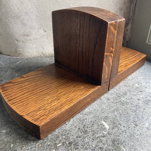Vintage solid oak bookends - vintage,