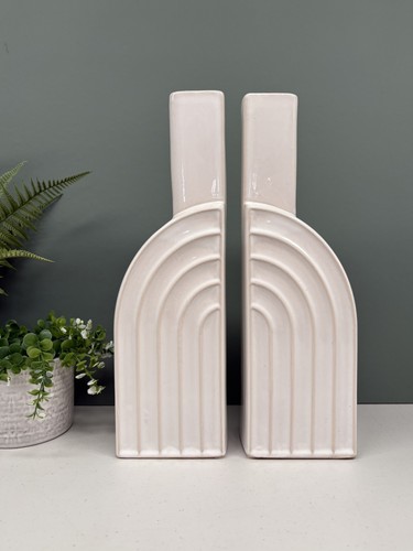 Pair ivory white ceramic - white,