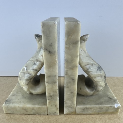 Vintage marble stone bookends - vintage,