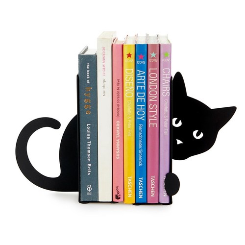 Bookend black metal heavy duty - heavy,