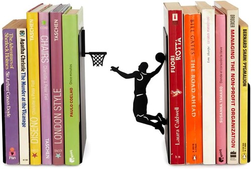 Bookend black metal heavy duty - black,
