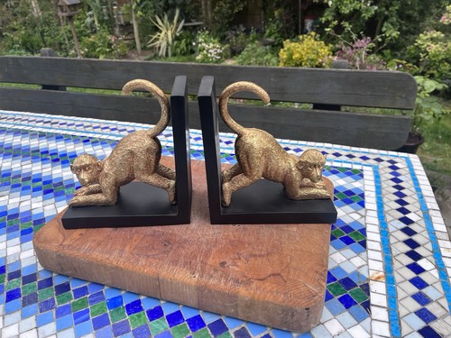 Art deco gold monkey book - art, ends
