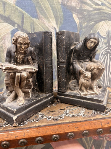 Art deco chalk bookends with - bookends,