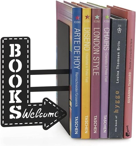 Bookend black metal heavy - black,