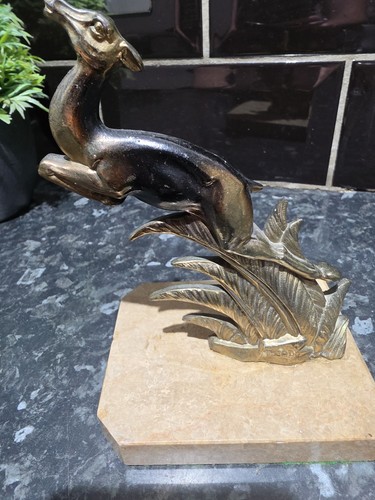 Art deco vintage deer bookend - art,
